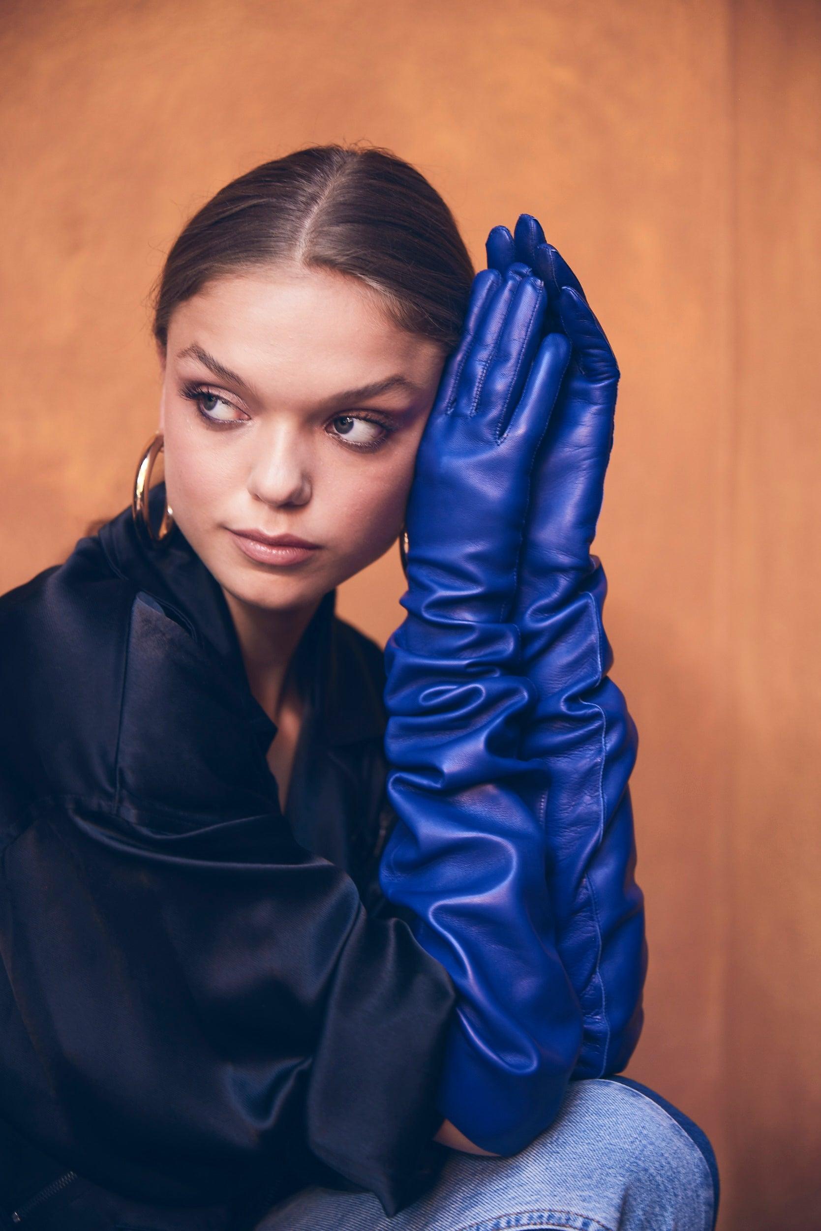 Blue Extended Runway Gloves.