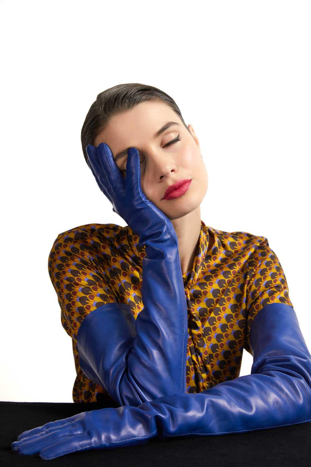 Blue Extended Runway Gloves.