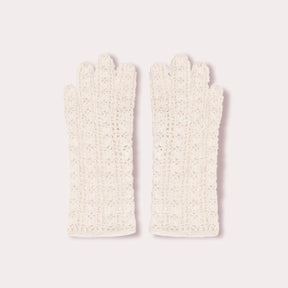 White wool gloves by Seymoure Gloves.