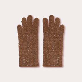 Heather taupe wool gloves by Seymoure Gloves.