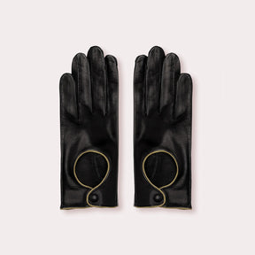 Women's Driver Glove, black leather gloves.