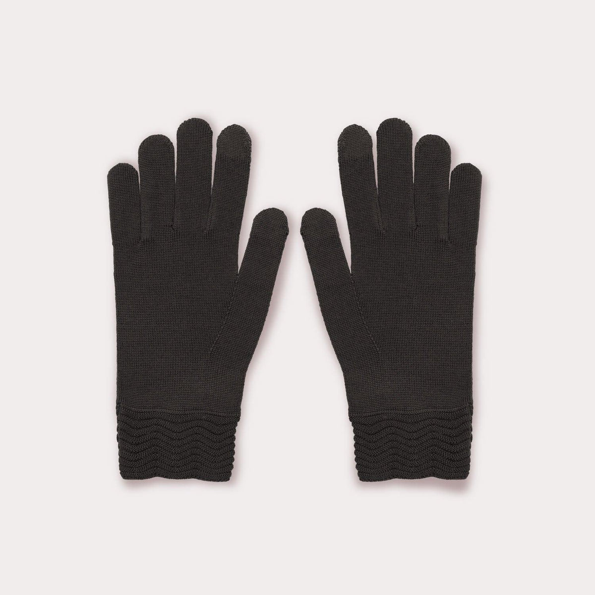 Black wool tech gallery gloves by Seymoure Gloves.