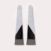 Colorblock Metallic Extended Runway Gloves by Seymoure Gloves.