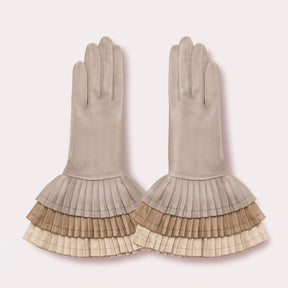 Nude luxury leather gloves by Seymoure Gloves.