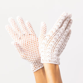 White wool gloves by Seymoure Gloves.