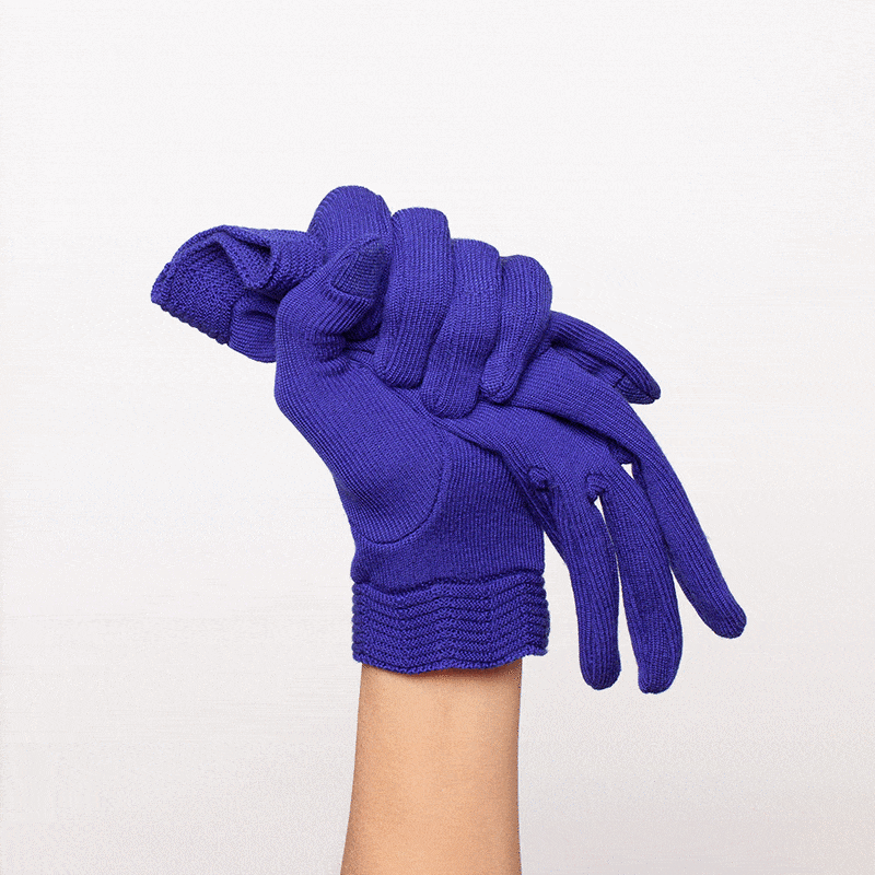 Indigo wool tech gallery gloves by Seymoure Gloves.